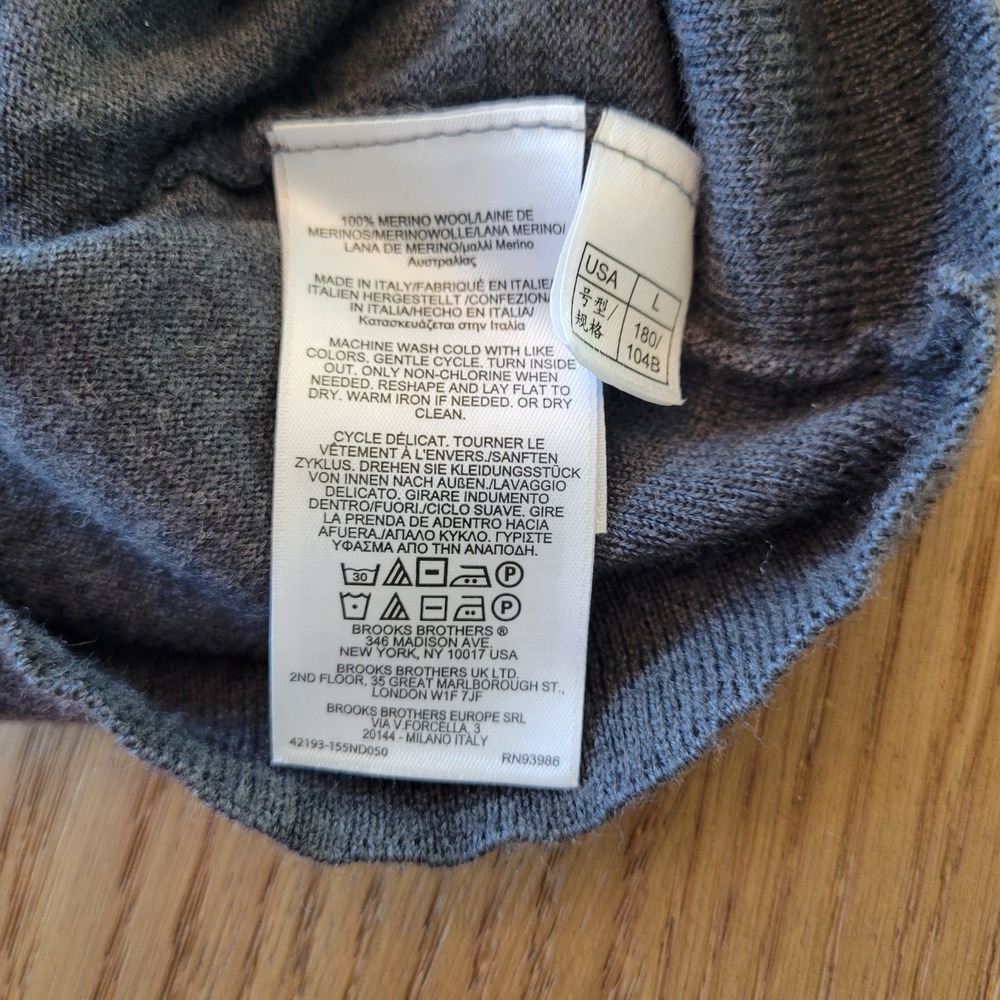 Brooks Brothers Sweater Vest Men's Large Gray V Neck Brookstech - Read Descript - Picture 8 of 9